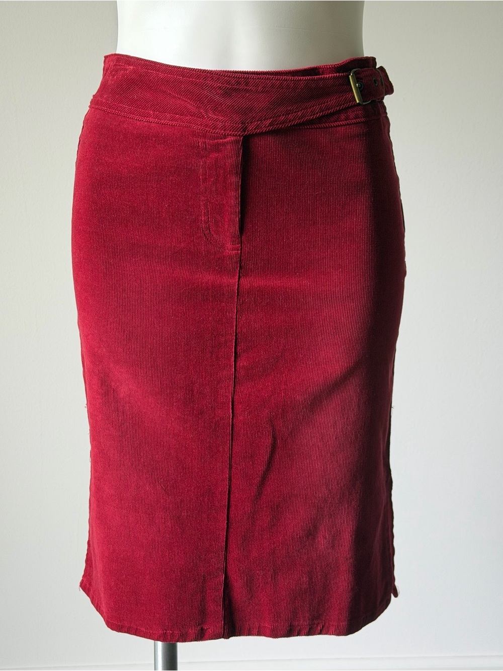 Forever 21 Vintage Deep Red Corduroy Pencil Skirt